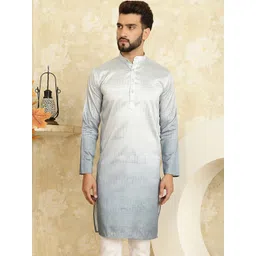 SOJANYA Embellished Sequinned Long Sleeves Straight Jacquard Cotton Silk Kurta-picture-32