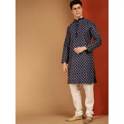 SOJANYA Embroidered Band Collar Kurta-picture-14