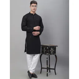 SOJANYA Embroidered Pure Cotton Kurta With Churidar-picture-26