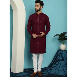 SOJANYA Embroidered Pure Cotton Kurta with Churidar-picture-20