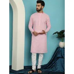 SOJANYA Embroidered Pure Cotton Kurta with Pyjama Set-picture-19