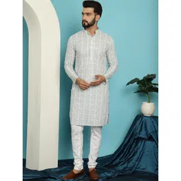 SOJANYA Embroidered Pure Cotton Kurta with Pyjama Set-picture-21