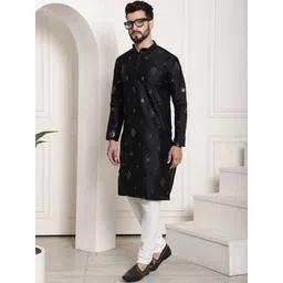 SOJANYA Embroidered Regular Mirror Work Kurta With Churidar-picture-22