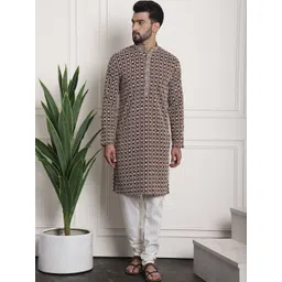 SOJANYA Embroidered Regular Pure Cotton Kurta With Churidar-picture-32