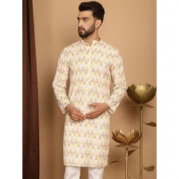 SOJANYA Ethnic Motifs Printed Embroidered Pure Cotton Straight Kurta-picture-34