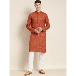 SOJANYA Ethnic Motifs Printed Straight Kurta With Pyjamas-picture-24
