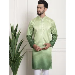 SOJANYA Ethnic Motifs Woven Design Jacquard Mandarin Collar Straight Kurta-picture-23