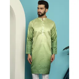 SOJANYA Ethnic Motifs Woven Design Jacquard Mandarin Collar Straight Kurta-picture-24