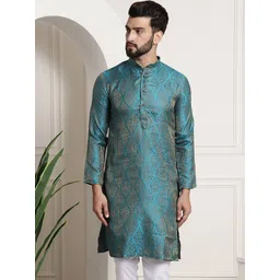 SOJANYA Ethnic Motifs Woven Design Straight Kurta-picture-19
