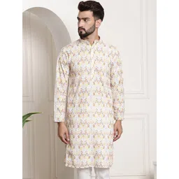 SOJANYA Floral Printed Mandarin Collar Kurta-picture-29