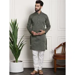 SOJANYA Floral Printed Mandarin Collar Kurta With Churidar-picture-31