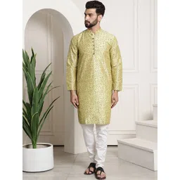 SOJANYA Floral Printed Mandarin Collar Kurta With Churidar-picture-32