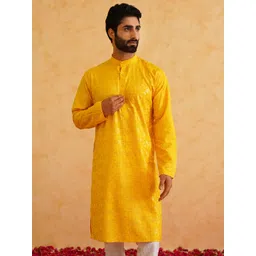 SOJANYA Floral Printed Mandarin Collar Long Sleeves Pure Cotton Straight Kurta-picture-27