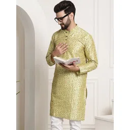 SOJANYA Floral Printed Mandarin Collar Long Sleeves Straight Kurta-picture-25