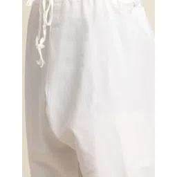 SOJANYA Men Blue & White Striped Cotton Kurta with Churidar image 3