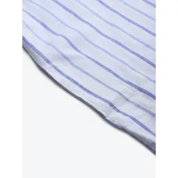 SOJANYA Men Blue & White Striped Cotton Kurta with Churidar image 4