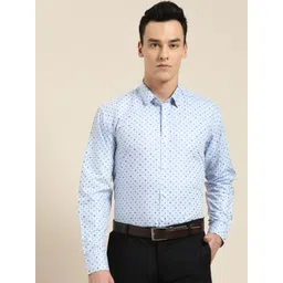 SOJANYA Men Blue Classic Regular Fit Printed Formal Shirt-picture-18