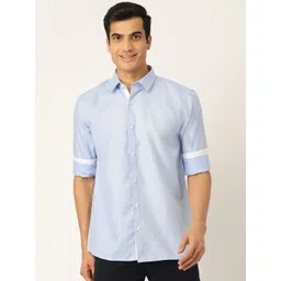 SOJANYA Men Blue Classic Regular Fit Self-Design Casual Shirt-picture-33