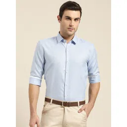 SOJANYA Men Blue Classic Regular Fit Solid Formal Shirt-picture-26