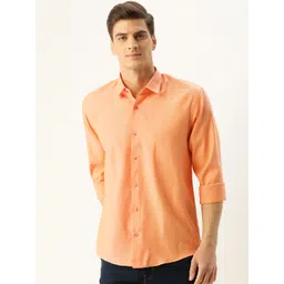 SOJANYA Men Dark Peach-Coloured Classic Regular Fit Self Design Casual Shirt-picture-26