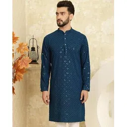 sojanya Men Embroidered & Embellished Regular Fit Long Kurta-picture-12