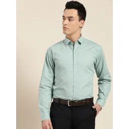 SOJANYA Men Green & Blue Classic Regular Fit Printed Formal Shirt-picture-22