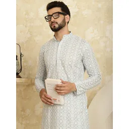 SOJANYA Men Grey Kurta-picture-10