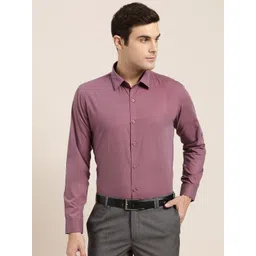 SOJANYA Men Mauve Classic Regular Fit Solid Formal Shirt-picture-18