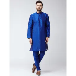 SOJANYA Men Navy Blue Solid Kurta with Churidar-picture-17
