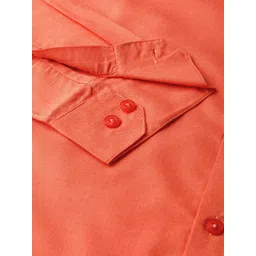 SOJANYA Men Orange Classic Regular Fit Solid Casual Shirt image 2