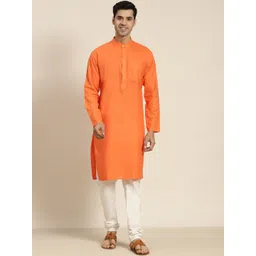 SOJANYA Men Orange Kurta with Churidar-picture-21