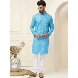 SOJANYA Men Paisley Printed Regular Kurta with Churidar-picture-34