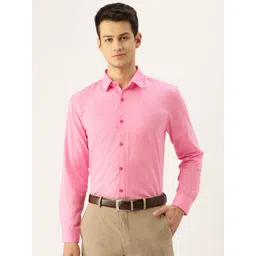 SOJANYA Men Pink Classic Fit Solid Formal Shirt-picture-33