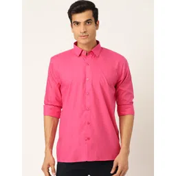 SOJANYA Men Pink Classic Regular Fit Solid Casual Shirt-picture-12