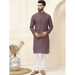 SOJANYA Men Printed Regular Pure Cotton Kurta with Churidar-picture-36