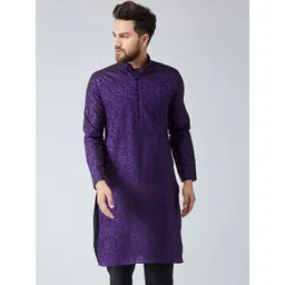 SOJANYA Men Purple Woven Design Straight Kurta-picture-35