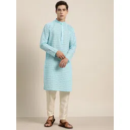 SOJANYA Men Quirky Embroidered Thread Work Kurta-picture-21