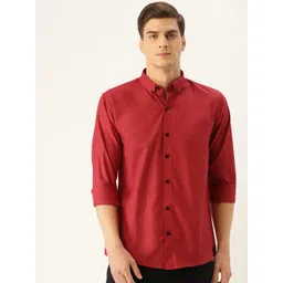 SOJANYA Men Red Classic Regular Fit Solid Casual Shirt-picture-15