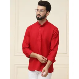 SOJANYA Men Red Solid Straight Kurta-picture-37