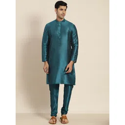SOJANYA Men Teal Kurta with Churidar-picture-35