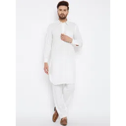 SOJANYA Men White Solid Kurta with Salwar-picture-41