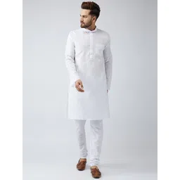 SOJANYA Men White Solid Straight Kurta-picture-18