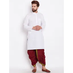 SOJANYA Men White Solid Straight Kurta-picture-20