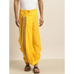 SOJANYA Men Yellow solid Cotton Dhoti Pants-picture-23