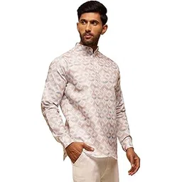 sojanya Men's Cotton Linen Regular Fit Plus (Since 1958) and Multi Printed Only Long Kurta-picture-39