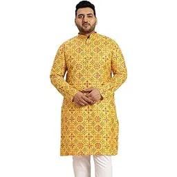 sojanya Plus (Since 1958) Men's Cotton Linen Blue Foil Printed Only Long Kurta-picture-55