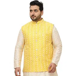 sojanya PLUS (Since 1958), Men's Silk Blend Embroidered ONLY Nehrujacket-picture-35
