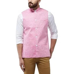 sojanya (Since 1958 Men's Cotton Linen Blend Nehru Jacket-picture-24