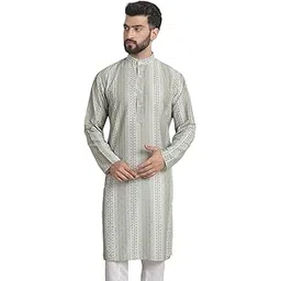 sojanya (Since 1958 Men's Cotton Linen Printed Long Kurta-picture-22