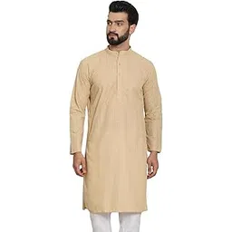 sojanya (Since 1958 Men's Cotton Silk Sequinned Neck Embroidered Long Kurta-picture-22